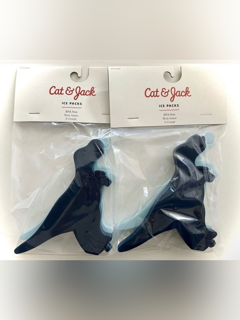 Cat & Jack Dinosaur Ice Packs 2 In A Pack BPA Free Non-Toxic Lunch Box set of 2